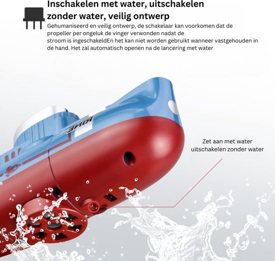 Bestuurbare Boot - Onderzeeër - Waterspeelgoed - Badkuip, Zwembad, Vijver - Met afstandbediening - Volledig Waterdicht
