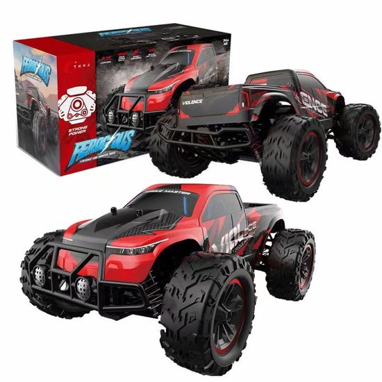 TKKJ Ferocious RC Auto 1:16 – 4WD Afstandsbediening Offroad Monster Truck - 2.4GHz - LED Verlichting - Herlaadbare Batterij - Schokdempers - Jongens Speelgoed Auto