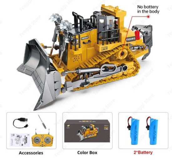 Bestuurbare Bulldozer - Speelgoed - Afstandsbestuurbaar -Elektrisch kinderspeelgoed- Rc voertuig