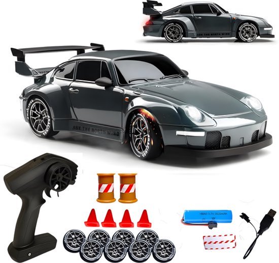 PolkaHome® Zeer snelle Bestuurbare RC auto drift- RC drift car- RC car speelgoed - 20km/uur 1:24 Afstandsbediening Driftauto, 2.4Ghz 4WD bestuurbare Auto, buiten Speelgoed voor jongens, meisjes en Volwassenen