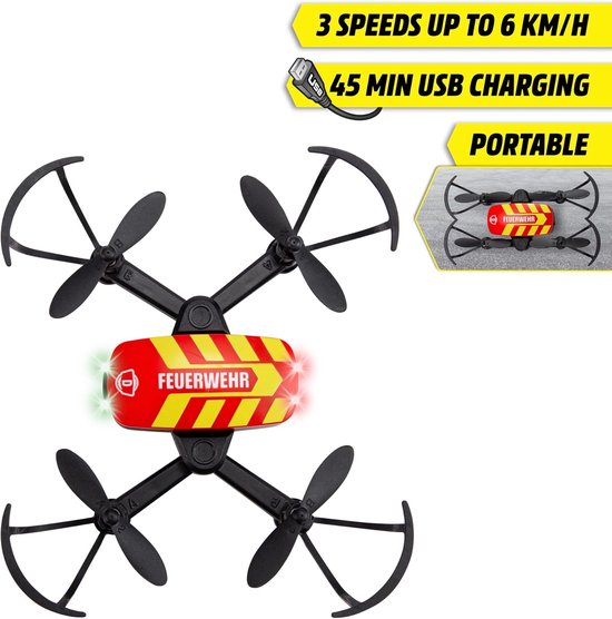 Indsutrialhome 201103011038 RC Brandweerwagen Drone 12 cm met Afstandsbediening