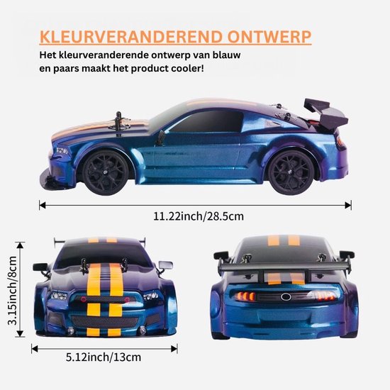 ApexArte® RC Auto Volwassenen - Bestuurbare Auto voor Buiten - Offroad - Blauw