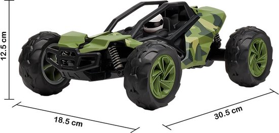 Marogear® UltraRC-X1 Bestuurbare Auto + Extra accu - Schaal 1:14 - RC Auto camo groen - RC Voertuig voor jongens en meisjes - Radiografisch bestuurbare auto voor binnen en buiten