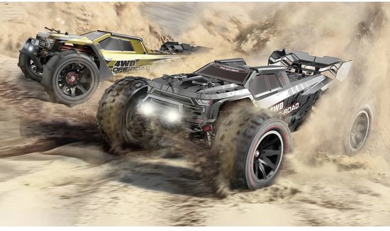 MJX Hyper GO Zwart, Goud Brushless 1:14 RC auto Elektro Truggy 4WD RTR 2,4 GHz Incl. accu en lader, Incl. extra chassis
