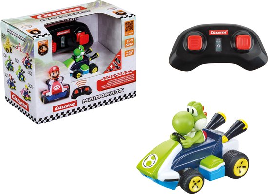 Carrera RC voertuig Auto - RC Auto Mini - Mario Kart - Yoshi - 6,2cm Lang - 2,4GHz RC Model Kant en Klaar - Carrera -
