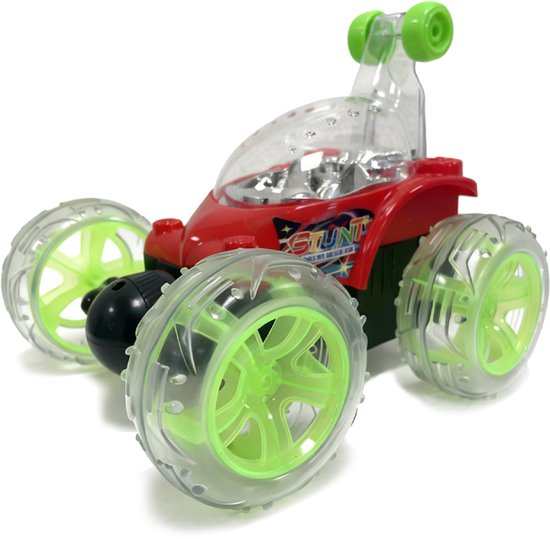 360° Acrobatische RC Auto RC Stuntauto voor 3+ jaar - 360° Flips & LED Licht- Speelgoed Auto voor Jongens Meisjes - Rood