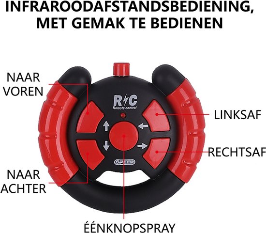 360° Acrobatische RC Auto RC Stuntauto voor 3+ jaar - 360° Flips & LED Licht- Speelgoed Auto voor Jongens Meisjes - Rood