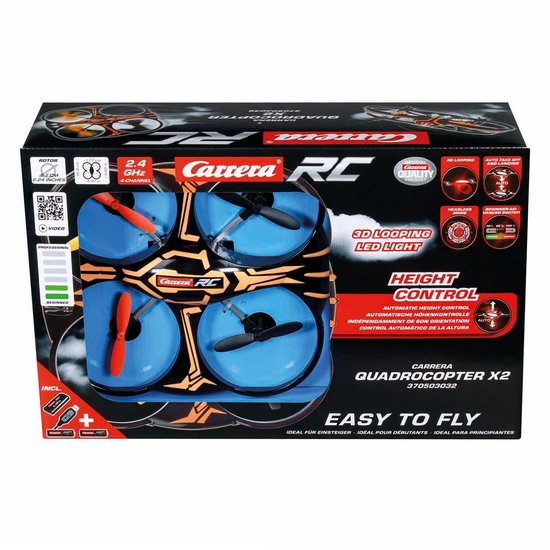Carrera RC voertuig - RC Quadcopter X2 Drone - Zwart/Oranje - 2,4GHz RC Model Kant en Klaar - Carrera -