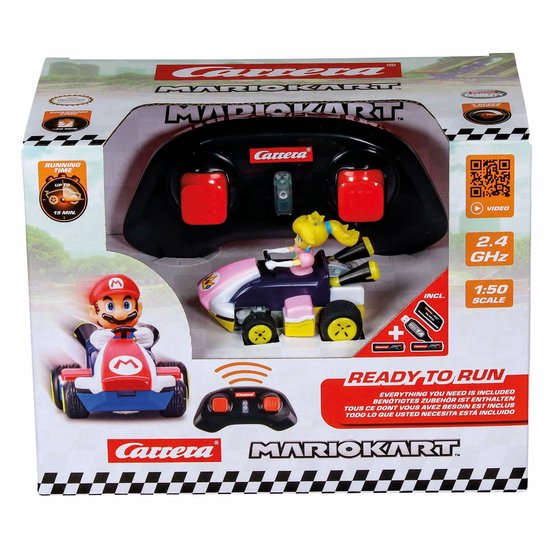 Carrera RC voertuig Auto - RC Auto Mini - Mario Kart - Peach - 6,2cm Lang - 2,4GHz RC Model Kant en Klaar - Carrera -