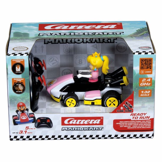 Carrera RC voertuig Auto - RC Mario Kart - R Kart - Peach - Schaal 1:32 - 2,4GHz RC Model Kant en Klaar - Carrera -