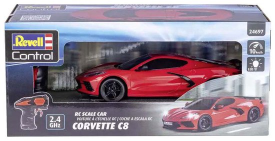 Revell RC voertuig - 24697 RC Sport Auto Corvette C8 - Rood - 2,4GHz RC Model Kant en Klaar - 1:24 -