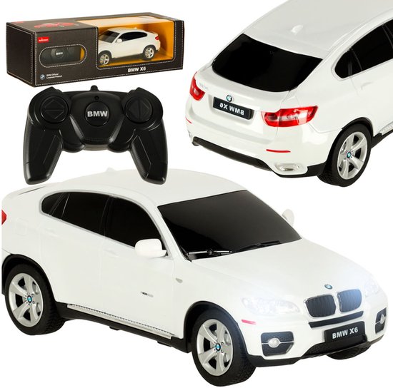 Rastar - BMW X6 1:24 Wit RC Auto – Bestuurbare Auto - Sportieve Radiografisch Bestuurbare SUV met Luxe Details – Realistische Besturing, Perfect voor Kinderen en Volwassenen – Hoogwaardige Bouwkwaliteit en Design – Met Ebook