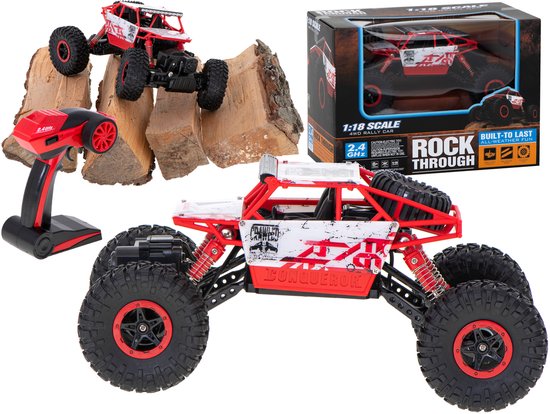SF RC Rock Crawler 1:18 – Bestuurbare Auto - 4WD Offroad Auto, 2.4GHz, 50m Bereik, Onafhankelijke Motoren, Slagvast Plastic + E-Book