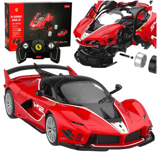 Rastar - Ferrari 1:18 RC Auto Bouwpakket – Bestuurbare Auto - Zelf Te Monteren Miniatuur Racewagen met Realistische Onderdelen – Leerzaam en Leuk Modelbouwproject voor Jong en Oud – Ideaal Cadeau voor Hobbyisten – Met Ebook