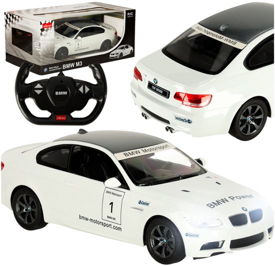 Rastar - BMW M3 1:14 Wit RC Auto – Bestuurbare Auto - Sportieve Radiografische Miniatuurauto met Krachtige Motor en Realistische Besturing – Perfect voor Racefans, Kinderen en Verzamelaars – Hoogwaardige Afwerking – Met Ebook