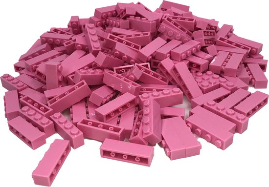 100 Bouwstenen 1x4 | Roze | Compatibel met Lego Classic | Keuze uit vele kleuren | SmallBricks