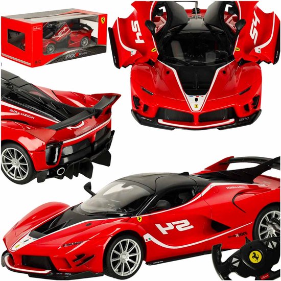 Rastar - Ferrari FXX 1:14 RC Auto – Bestuurbare Auto - Realistische Radiografisch Bestuurbare Raceauto met Luxe Design en Snelle Besturing – Authentieke Details en Sportieve Uitvoering – Perfect voor Verzamelaars – Met Ebook