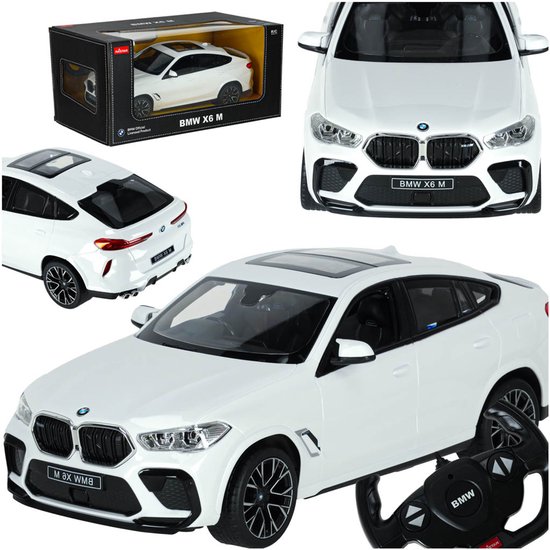 Rastar - BMW X6 M 1:14 Wit RC Auto – Bestuurbare Auto - Luxe Radiografisch Bestuurbare SUV met Realistische Details en Verlichting – Perfect Speelgoed voor Jong en Oud – Ideaal als Cadeau of Verzamelmodel – Met Ebook