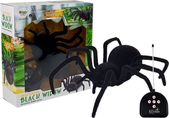 Bestuurbare spin - Black Widow - 30x28x9 cm - 27 MHz