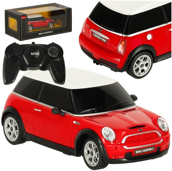 Rastar - Mini Coopers 1:24 Rood RC Auto – Bestuurbare Auto - Authentieke Radiografisch Bestuurbare Miniatuur Auto – Compacte Sportauto met Oplaadbare Batterij – Perfect Speelgoed voor Jong en Oud – Realistisch Ontwerp – Met Ebook