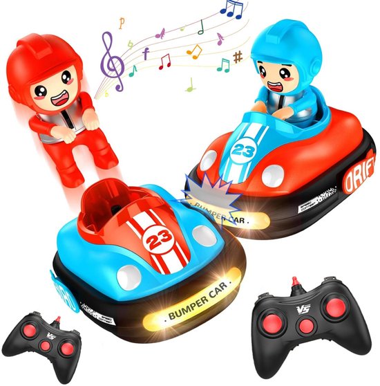 Luumuu® Botsauto Speelgoed -Crazy Bumper Car - Bumpercars Duo Set - RC Remote Control - Afstandsbestuurbare Auto Jongens