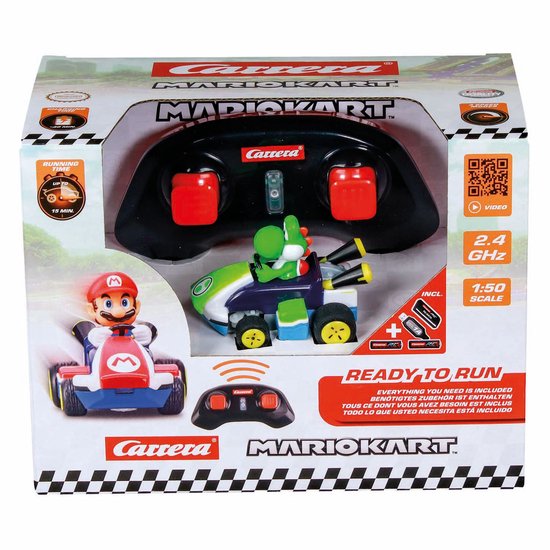 Carrera RC voertuig Auto - RC Auto Mini - Mario Kart - Yoshi - 6,2cm Lang - 2,4GHz RC Model Kant en Klaar - Carrera -