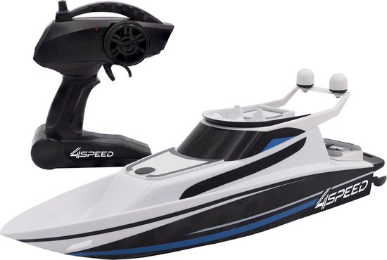 Boot met afstandsbediening - SILVERLIT - 4SPEED - Speedboot - 8 km/u - 34 cm - Wit en zwart - 8 jaar oud
