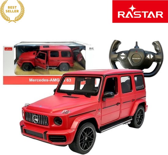 Rastar Mercedes-Benz G63 AMG RC Auto Rood – Bestuurbare Auto - Afstandsbestuurbare Luxe SUV 1:14 met 2.4G Besturing, Openende Deuren, LED Lichten & Realistisch Interieur – Offroad Speelgoedauto voor Kinderen 3+ Met Ebook