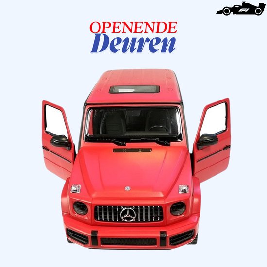 Rastar Mercedes-Benz G63 AMG RC Auto Rood – Bestuurbare Auto - Afstandsbestuurbare Luxe SUV 1:14 met 2.4G Besturing, Openende Deuren, LED Lichten & Realistisch Interieur – Offroad Speelgoedauto voor Kinderen 3+ Met Ebook