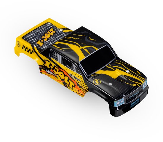 Overmax X-Jolt RC Auto – 20 km/u – Achterwielaandrijving, 2 Accu’s tot 30 min Rijtijd, Vering, Stootbumper, Offroad Banden, Plooibare Snelheidsregeling, Ergonomische Afstandsbediening – Racewagen voor Kinderen & Volwassenen
