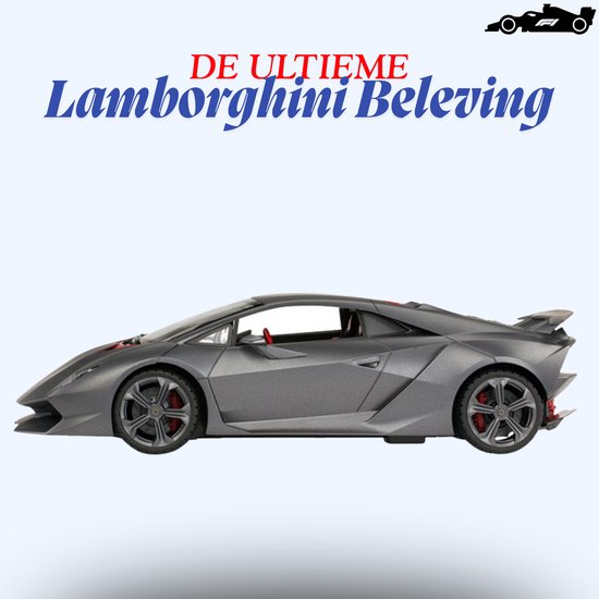 Rastar RC Auto 1:14 Lamborghini Sesto Elemento Grijs – Bestuurbare Auto - Luxe Afstandsbediende Sportwagen Voor Kinderen En Volwassenen – Realistisch Design Met Verlichting En Precisiebediening – Verzamelmodel Met CE Keurmerk – Met Ebook