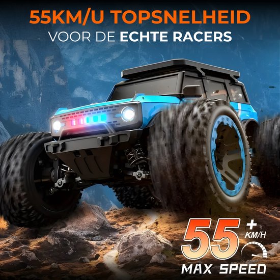 DreamGoods Bestuurbare RC Auto - 55km/h - Top Speed Race Auto - 1:20 Offroad Drift Car - Afstandbestuurbaar - Radiografisch - Waterdicht - Bestuurbare Auto voor Buiten - RC Auto Volwassenen - 50 km per uur - voor Jongens