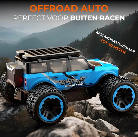 DreamGoods Bestuurbare RC Auto - 55km/h - Top Speed Race Auto - 1:20 Offroad Drift Car - Afstandbestuurbaar - Radiografisch - Waterdicht - Bestuurbare Auto voor Buiten - RC Auto Volwassenen - 50 km per uur - voor Jongens