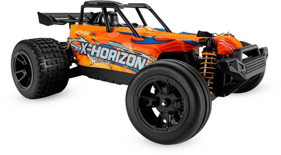 Overmax X-Horizon RC Auto 4x4 – 30 km/u – LED Verlichting, Dubbele Accu tot 40 min, Vering, Lage Bodemvrijheid, 2 Carrosserieën, Achterwielsteun, Digitale Connectie – Offroad Racewagen voor Kinderen & Volwassenen
