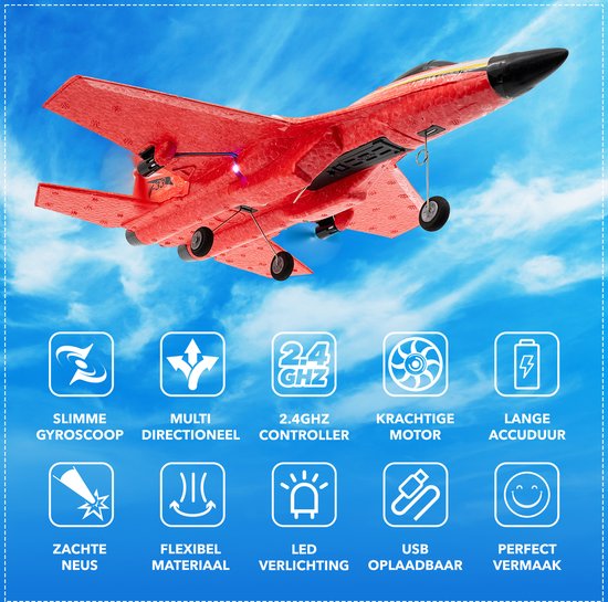 GILA RC Vliegtuig - Bestuurbaar vliegtuig - Makkelijke besturing - 2 accu's - Speelgoed voor Jongens en Meisjes