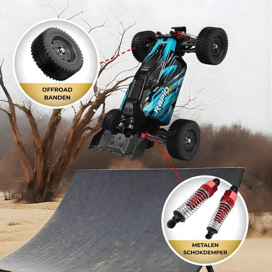 DreamGoods Bestuurbare RC Auto - 70km/h - ULTIMATE EDITION - Top Speed Race Auto - 1:20 Offroad Drift Car - Afstandbestuurbaar - Radiografisch - Waterdicht - Bestuurbare Auto voor Buiten - RC Auto Volwassenen - Meer dan 50 km per uur - voor Jongens