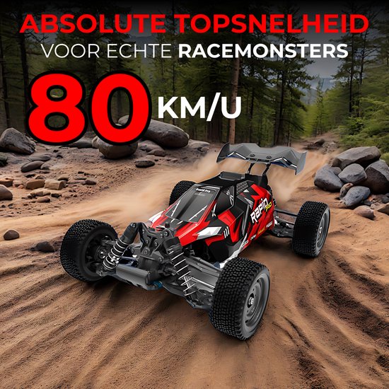 DreamGoods Bestuurbare RC Auto - 70km/h - ULTIMATE EDITION - Top Speed Race Auto - 1:20 Offroad Drift Car - Afstandbestuurbaar - Radiografisch - Waterdicht - Bestuurbare Auto voor Buiten - RC Auto Volwassenen - meer 50 km per uur - voor Jongens