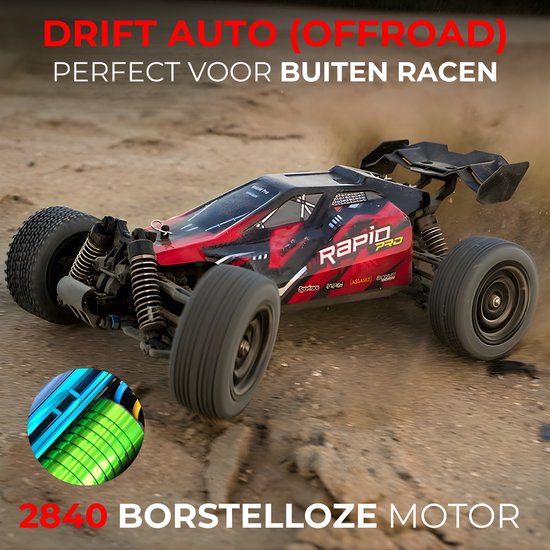 DreamGoods Bestuurbare RC Auto - 70km/h - ULTIMATE EDITION - Top Speed Race Auto - 1:20 Offroad Drift Car - Afstandbestuurbaar - Radiografisch - Waterdicht - Bestuurbare Auto voor Buiten - RC Auto Volwassenen - meer 50 km per uur - voor Jongens