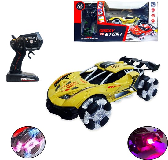 Rc auto 2.4GHZ Burn-out - Street Race - 1:12 - met Spray - afstand bestuurbaar - oplaadbaar