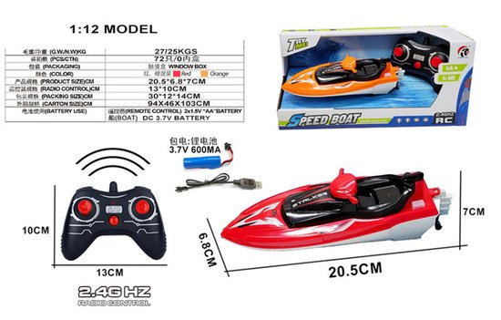 RC jetski oplaadbaar - 2.4G HZ speedboot remote control - rechargeable 4way motor jetski op afstandsbediening