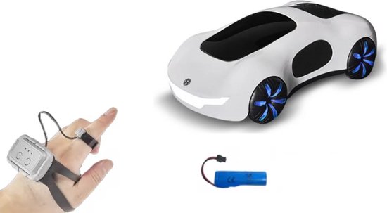 DrPhone DriftRacer Pro 4WD – 1:18 RC Drift Auto met Waterspray, Hand-Horloge Besturing & Afstandsbediening – Stunts, LED-Lichtshow – Voor Kinderen & Volwassenen – Wit