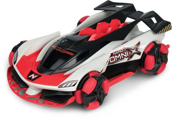 Nikko RC Auto Nano Omni X Galactic Rood Bestuurbare Auto - 14km/h - Spint 360 Graden & Coole Stunts - vanaf 6 Jaar- 20 cm