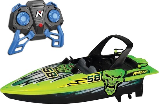 Nikko RC Raceboot Energy Green 1:16 - Afstandsbestuurbare Boot 30 cm – Waterbestendig - met batterij indicator - vanaf 6 jaar