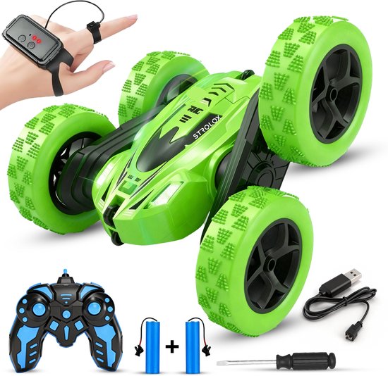 Strolox Bestuurbare Auto All-Terrain - RC Auto met 2 Accu's - Speelgoed Autos Jongens - Buitenspeelgoed - Race Car Land - stootbestendig - Radiografisch - groen