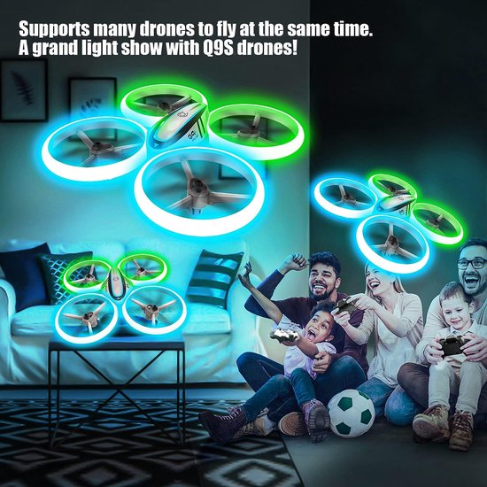 Kinder RC-Helikopter met LED-Lichtshow, Hoofdloze Modus en Hoogtebehoud – 360° Rotatie, Eénknops Start, Draaien en Stunts – Voor Beginners & Kinderen 6–14 Jaar – Afmetingen 12 x 12 x 6 cm – Novihome