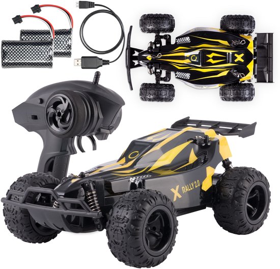 Overmax X-Rally - Bestuurbare Auto - 1:22 - 20 km/h - 100m bereik - 2 accu’s - Onafhankelijke vering - 30 min rijtijd - TUV-gecertificeerd - Sportief design - Schokbestendig chassis - Offroad RC Auto Volwassenen & Kinderen - Afstandsbestuurbare