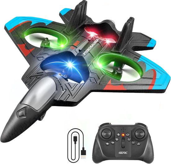 Jojoy - RC Vliegtuig Drone - Straaljager - LED Verlichting - 2.4GHz Afstandsbediening - Binnen en Buiten - EPP Schuim - Oplaadbaar - FLYTOR