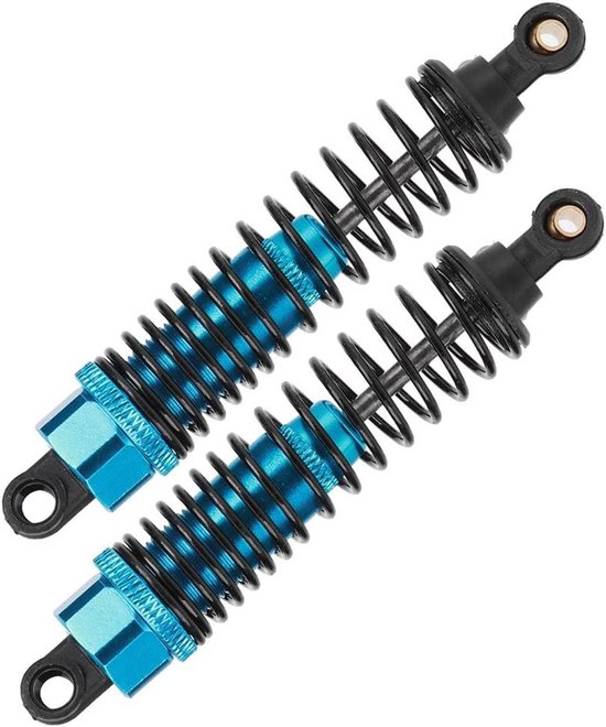 2 stuks metalen schokdemper voor RC auto - blauw (100mm) Verbeter de prestaties van je 1:10 RC auto met deze vervangende onderdelen. Perfecte accessoires voor optimale absorptie van schokken.