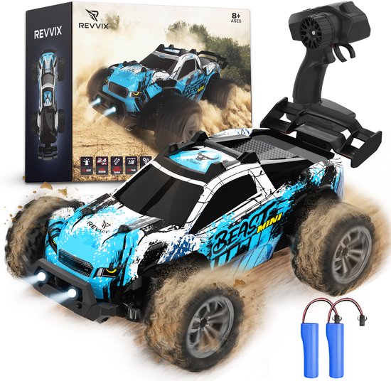 Revvix Bestuurbare Auto - RC Auto - Afstandsbestuurbare Auto op Afstandsbediening - Monstertruck - Radiografisch Bestuurbare Auto voor Jongens & Volwassenen voor Buiten - RC Drift Car - Race & Fun - Afstandbestuurbaar - Offroad - met 2 Accu's