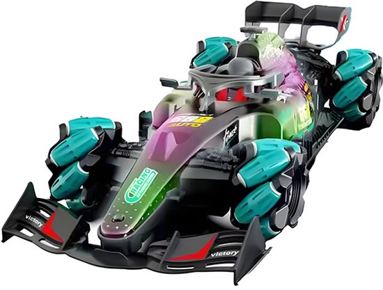 Formule 1 RC Race Auto 1:14 - met 360° Draai & Zijwaarts Stunt - Buitenspeelgoed raceauto - Coole speelgoedauto's voor jongens - Felle LED Nevellicht - 2.4Ghz Sterke Kracht Drift Car - Kerstcadeaus - Greon